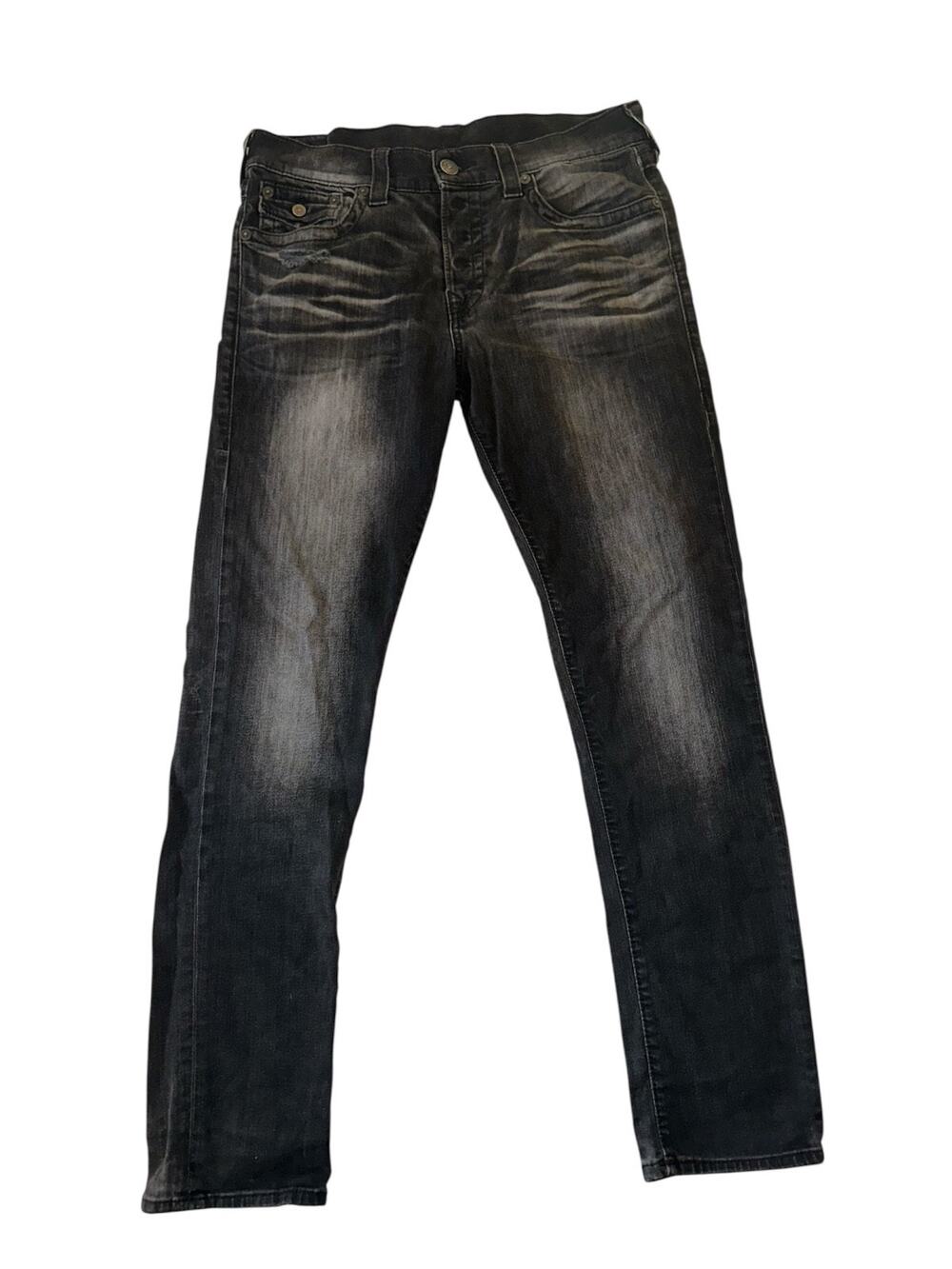 True Religion Dean Tapered Jeans Black Size- 33 x 31 USA